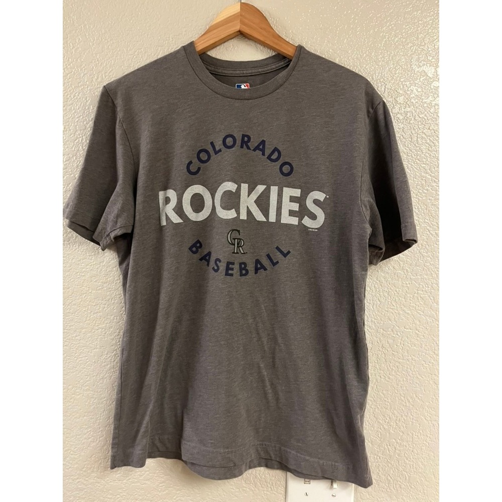 MLB Colorado Rockies Baseball T-Shirt Mens Medium Gray Short Sleeve Graphic Tee